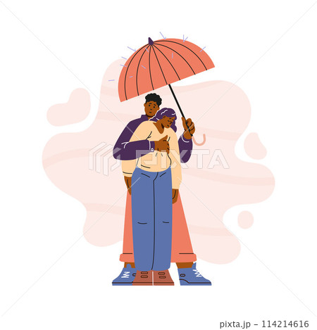 Sheltering with umbrella empathy vector illustration 114214616
