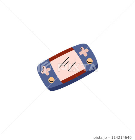 Portable video game console vector flat, cartoon gamepad and buttons, handheld game console entertainment gadget icon 114214640