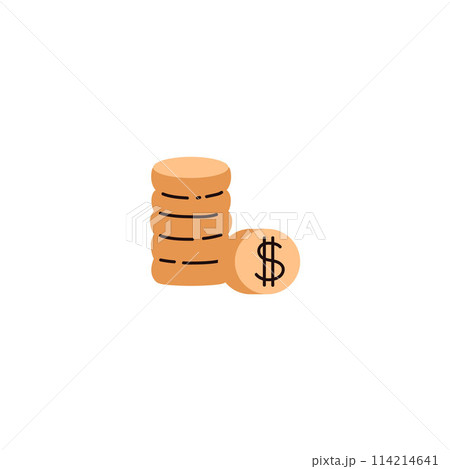 Dollar coins vector icon, stack of money cash, currency exchange, business financial investment, payment sign, banking 114214641