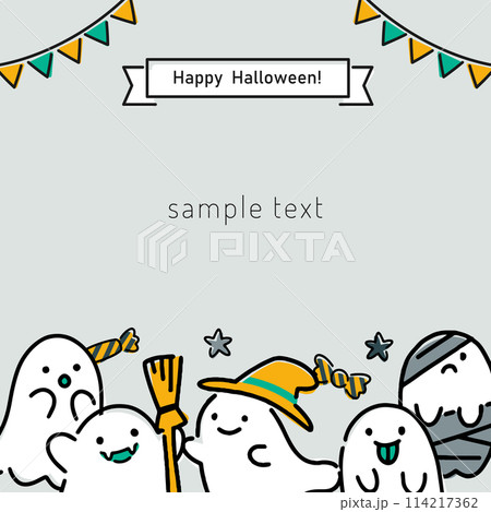 ハロウィンモチーフのフレーム素材 ハロウィンモチーフのフレーム素材 114217362