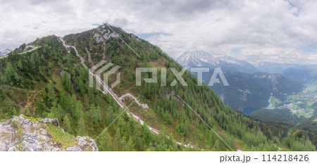Mountain valley near Klettersteige am Jenner in Berchtesgaden National Par, Alps 114218426