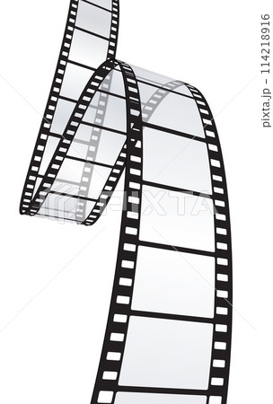 MOVIE, PHOTOGRAPHY film strip ISOLATED ON WHITE BACKGROUND 114218916