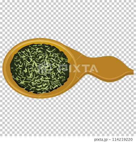 Tea spoon and tea leaves icon illustration vector 114219220