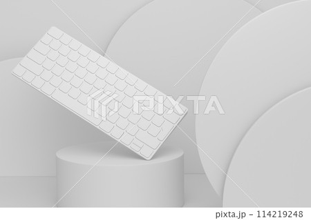 Abstract scene or podium with computer keyboard on monochrome Abstract scene or podium with computer keyboard on monochrome 114219248