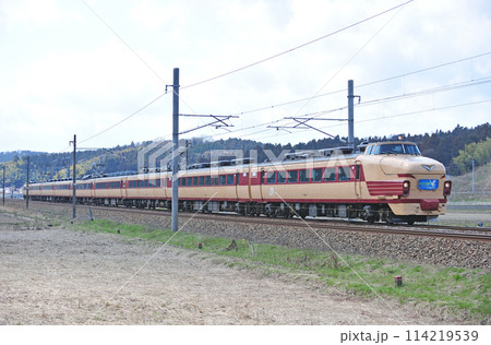北陸本線　牛ノ谷ー大聖寺　JR西日本　489系　H01編成（金沢）　ありがとう489系 114219539