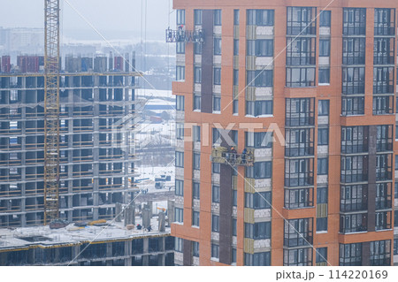 Construction of modern high-rise residential buildings. Timelapse Construction of modern high-rise residential buildings. Timelapse 114220169