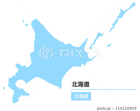 シンプルな水色の北海道 114220959