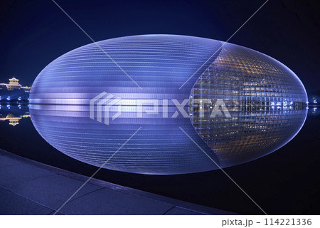 National Centre for the Performing Arts NCPA at night in Beijing, China National Centre for the Performing Arts NCPA at night in Beijing, China 114221336