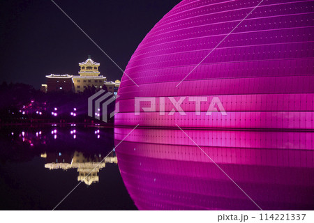 National Centre for the Performing Arts NCPA at night in Beijing, China National Centre for the Performing Arts NCPA at night in Beijing, China 114221337