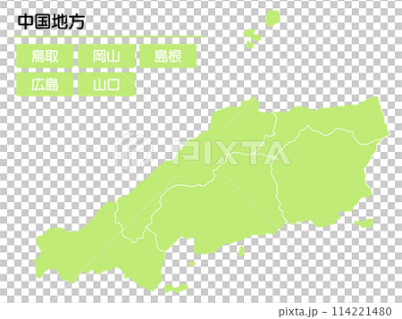 シンプルな緑の中国地方 シンプルな緑の中国地方 114221480