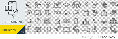 Vector e-learning icon set 114221525