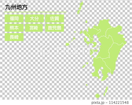 シンプルな緑の九州 114221548