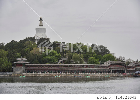 Beihai park and White Pagoda on Jade Flower Island in Beijing, China Beihai park and White Pagoda on Jade Flower Island in Beijing, China 114221643