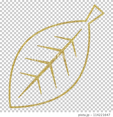 イラスト素材　葉　木　植物　ゴールド 114221647