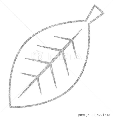 イラスト素材　葉　木　植物　シルバー 114221648