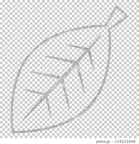 イラスト素材　葉　木　植物　シルバー 114221648