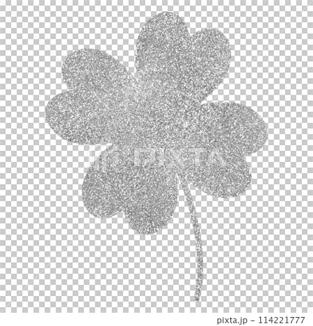 Illustration material: Four-leaf clover, leaves, silver Illustration material: Four-leaf clover, leaves, silver 114221777