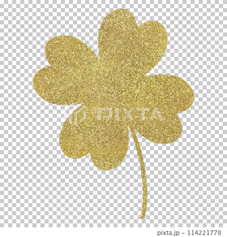 Illustration material: Four-leaf clover, leaves, gold Illustration material: Four-leaf clover, leaves, gold 114221778