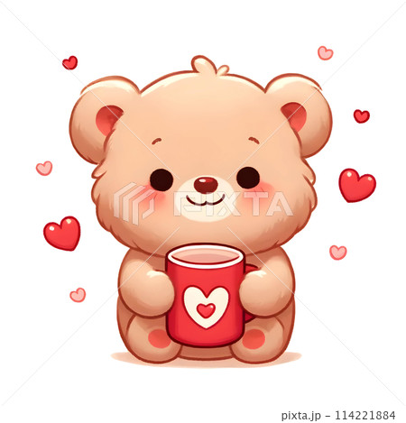 cute bear with heart 114221884