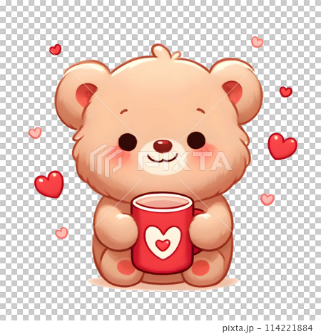 cute bear with heart 114221884