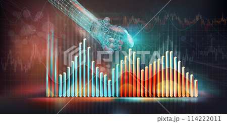 Abstract infographics on the topic of AI and financial technology Abstract infographics on the topic of AI and financial technology 114222011