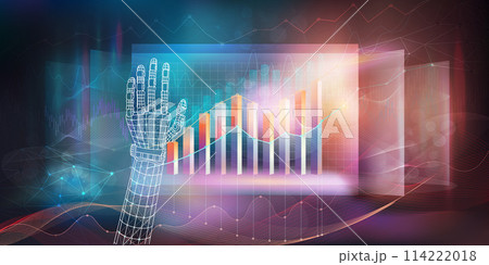 Analysis of financial growth and stock market data, stock charts and investment concepts. 114222018