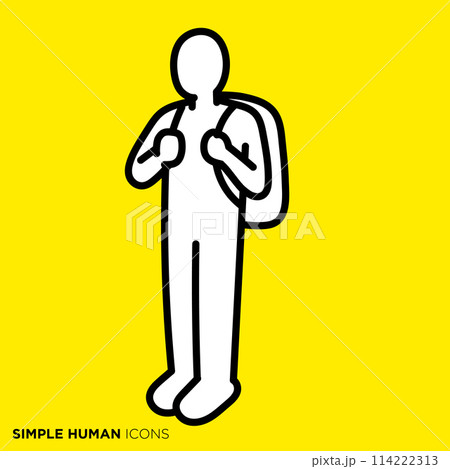 シンプルな人間のアイコンシリーズ,リュックを背負う人 114222313