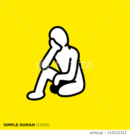 シンプルな人間のアイコンシリーズ,惚ける人 114222322
