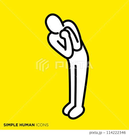 シンプルな人間のアイコンシリーズ,恐々と覗く人 シンプルな人間のアイコンシリーズ,恐々と覗く人 114222346