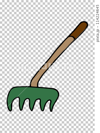 耙子插圖(彩色,線圖) 耙子插圖(彩色,線圖) 114224645