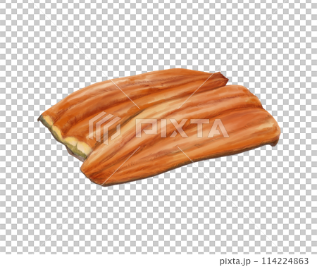 烤鰻魚的寫實水彩插圖 烤鰻魚的寫實水彩插圖 114224863