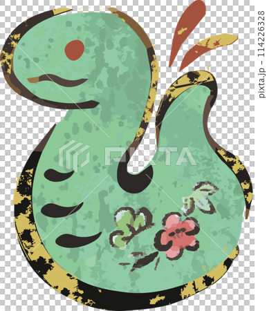 2025 New Year's card 2025 Year of the snake Snake Clay bell Snake Sumi-e Ink painting Print Watercolor Hand-drawn Illustration 2025 New Year's card 2025 Year of the snake Snake Clay bell Snake Sumi-e Ink painting Print Watercolor Hand-drawn Illustration 114226328