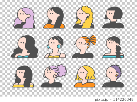 各種髮型的女性插畫2 114226349