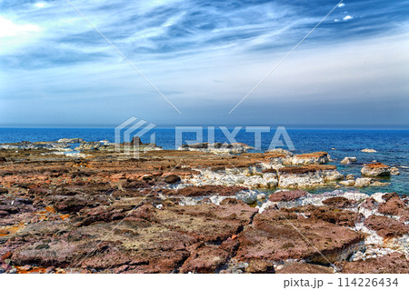 輪島の隆起した岩①＠満潮時 114226434
