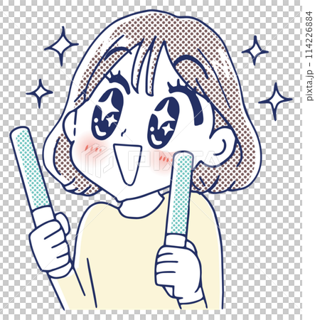 推し活をする女性 推し活をする女性 114226884