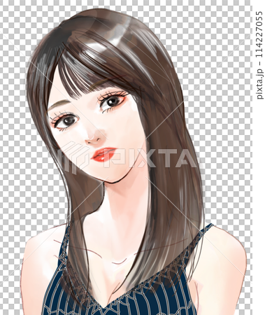 A cute girl from the Sakamichi-kei scene, boasting silky black hair 114227055