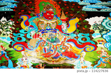 中国　雲南省　徳欽県　東竹林寺　仏教絵画　タンカ　 114227636