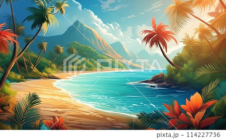 南国のビーチをイメージした景色 南国のビーチをイメージした景色 114227736