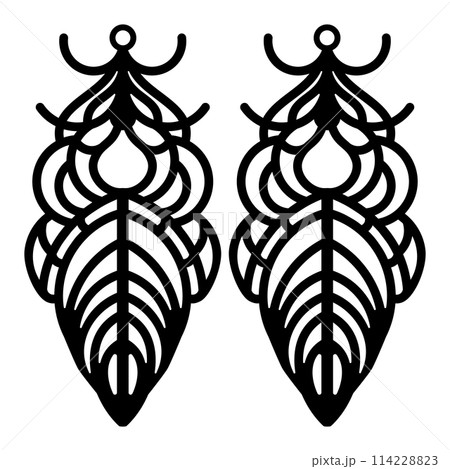 Laser cut earrings silhouette 114228823