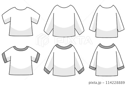 ゆるめシンプル白服セット1 ベタ塗り ゆるめシンプル白服セット1 ベタ塗り 114228889