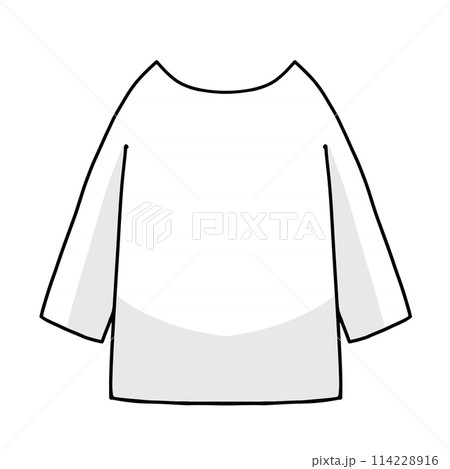 ゆるめシンプル七部丈シャツ1 ベタ塗り ゆるめシンプル七部丈シャツ1 ベタ塗り 114228916