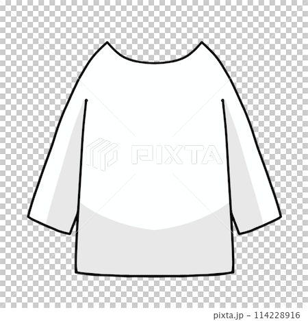 ゆるめシンプル七部丈シャツ1 ベタ塗り ゆるめシンプル七部丈シャツ1 ベタ塗り 114228916