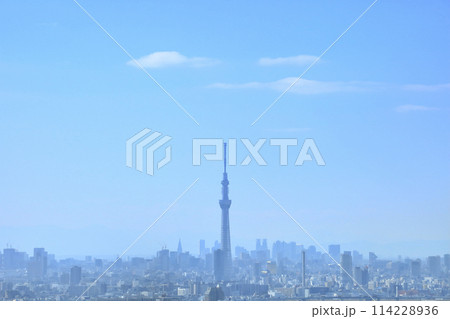 東京スカイツリーと青空 東京スカイツリーと青空 114228936