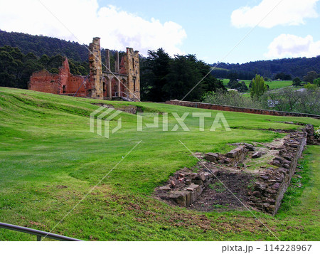 オーストラリア　タスマニア島　ポートアーサー　囚人遺跡　囚人遺跡　囚人教会跡 114228967