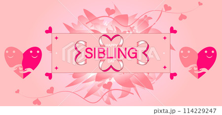 Celebrate Stunning Illustration Design for Siblings Day 114229247
