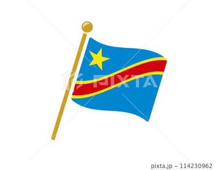 コンゴ民主共和国の国旗アイコン ベクターイラスト 114230962