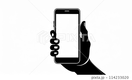 スマートフォンを持つ手 114233020