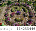 花で囲まれたベンチ 114233446