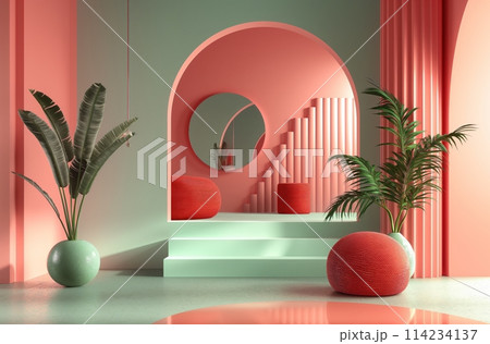 Modern coral interior 114234137