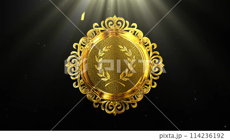 メダル09、エンブレム、コイン、封蝋マーク、授賞式、表彰 114236192